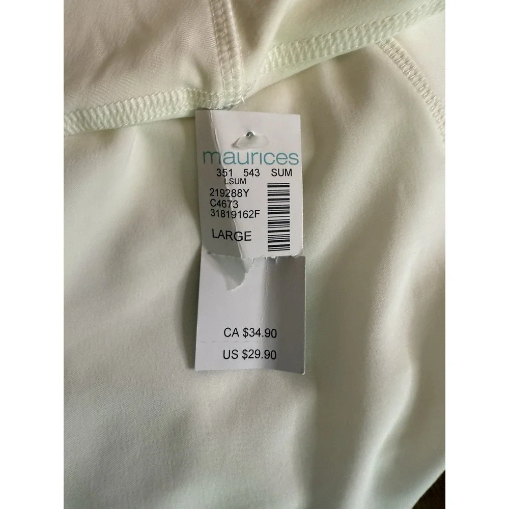 Maurice's High Rise Tennis Skort‎ Size L New with tags Ivory, off white